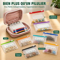 Trousse Organiseur de Pilulier POCKIVA   14 Pochettes Réutilisables Codées Couleur, Étanche et Portable - vue 4